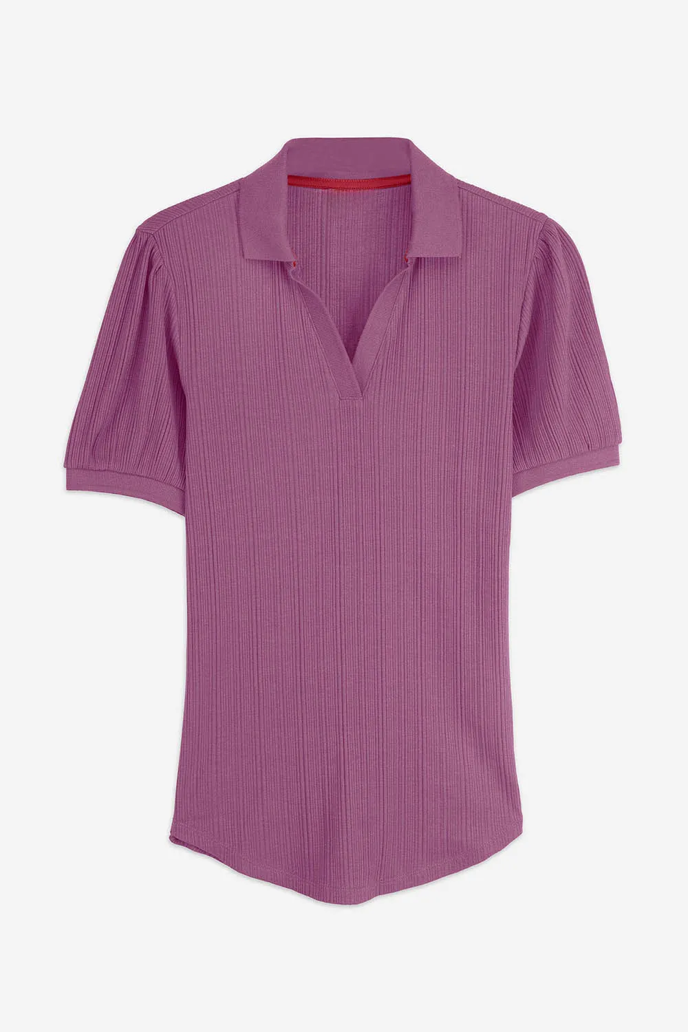 Women's Ribbed Cotton Slim Fit Polo Shirt