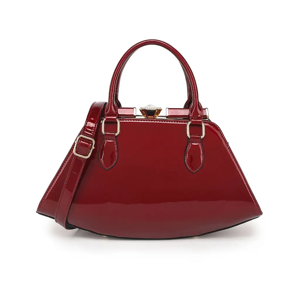 Easygoing Patent Leather Satchel Bag