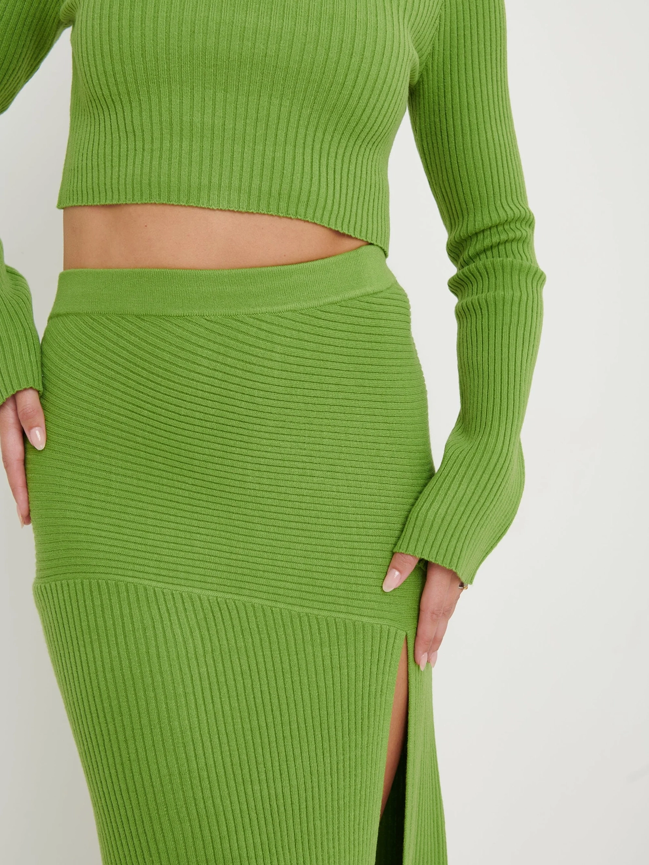 Asymmetric Knit Skirt