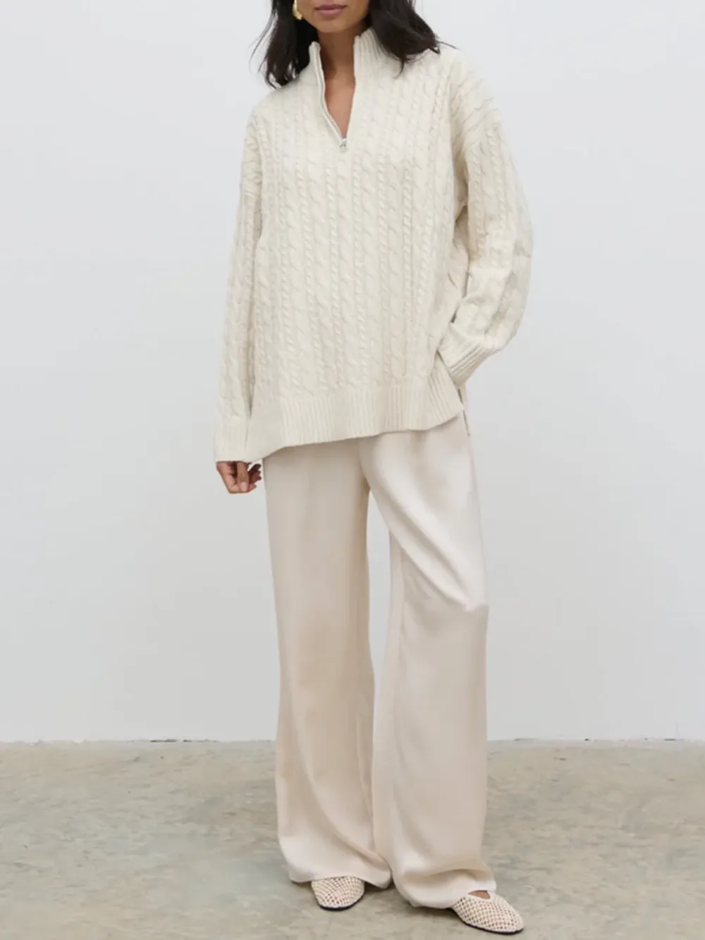 Zip Collared Knit Jumper