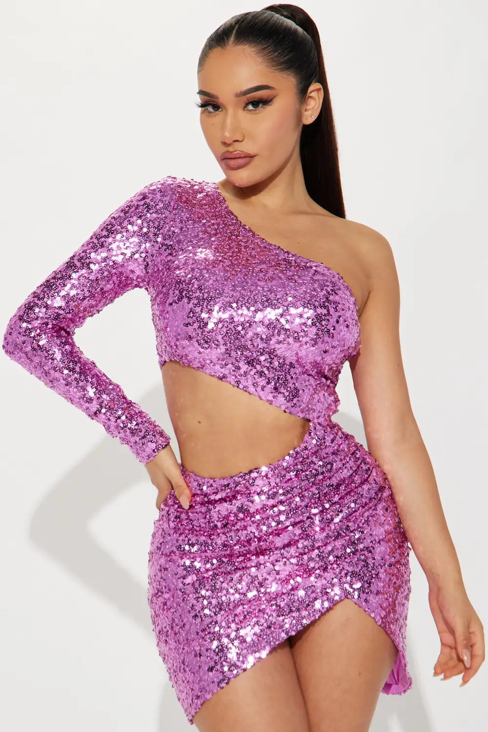 Brie Sequin Mini Dress - Magenta