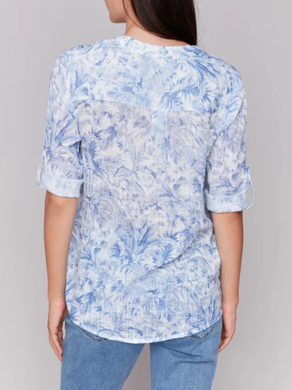 Artistic Cotton V-Neck Short Sleeves