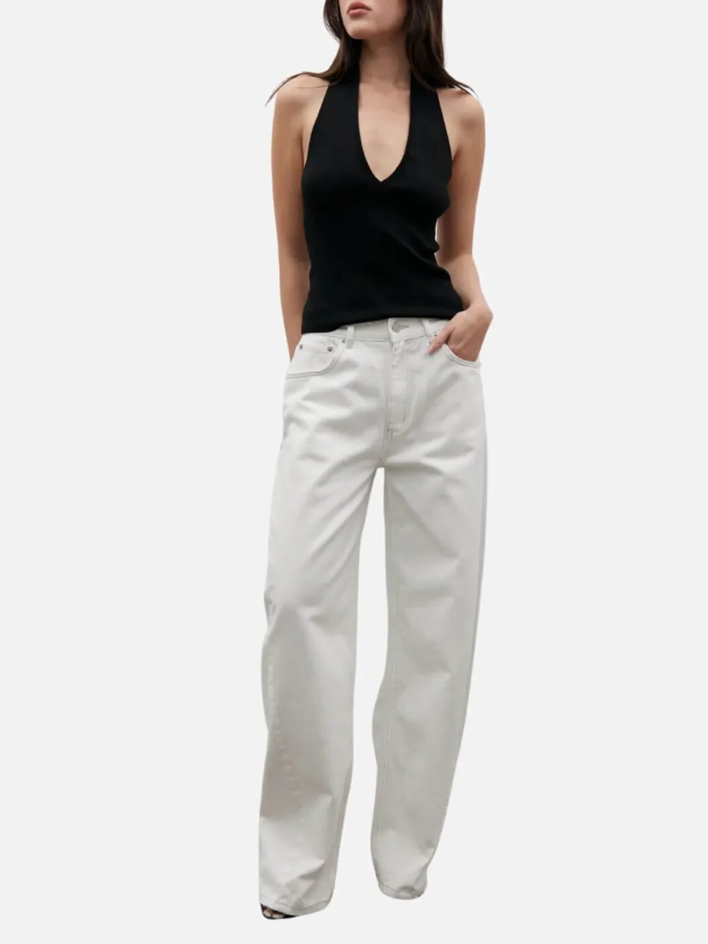 Barrel Shape Leg Jeans with Pockets
