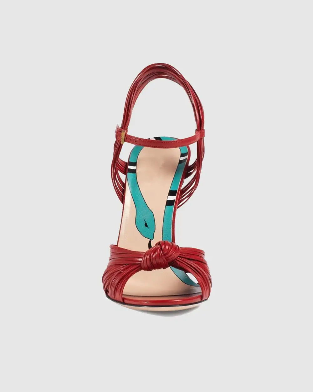 Woven Leather Sandals in Red