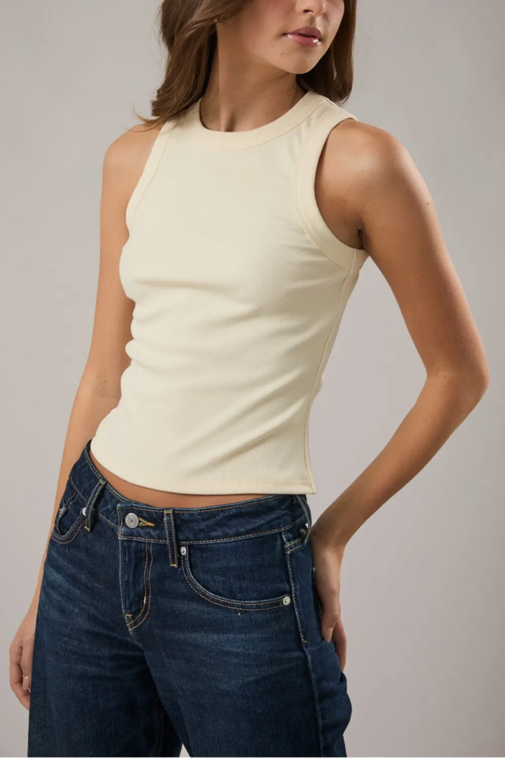 Sleeveless Cotton Rib Top