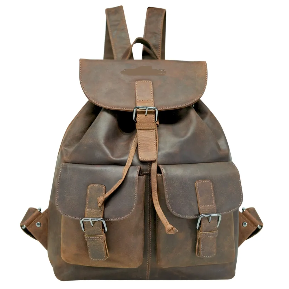 Vintage Leather Travel Backpack