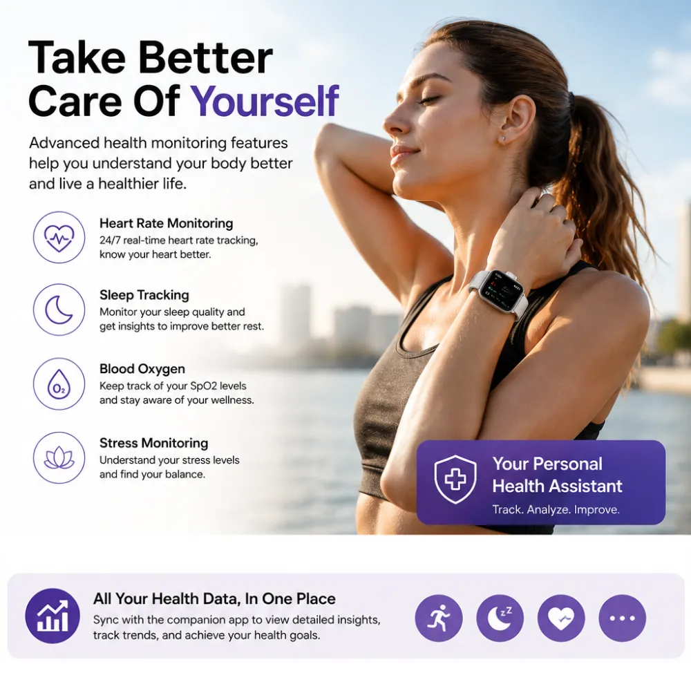 Gard Pro Health Smartwatch 3 – Bluetooth Calling Smart Watch with Health Tracking, 10-Day Battery & IP68 Waterproof for iPhone & Android