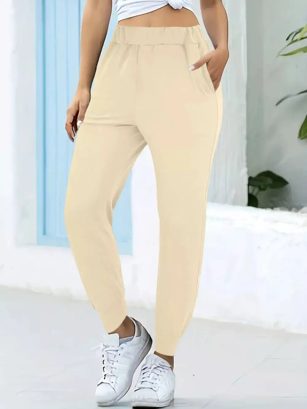 Comfortable Elastic Waist Casual Pants