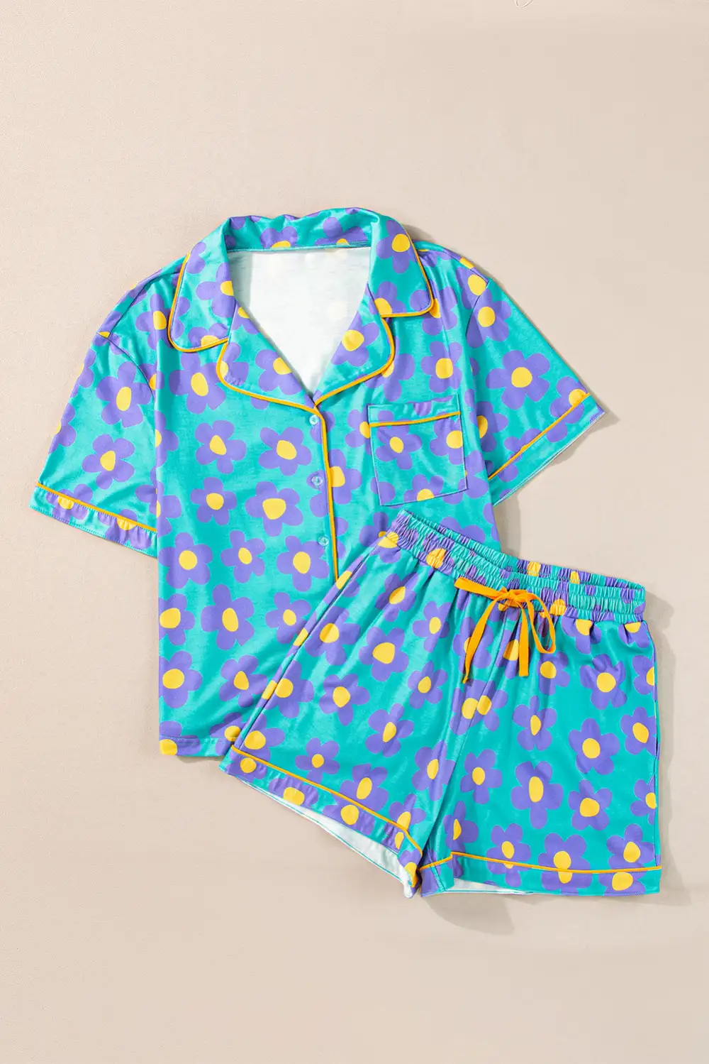 Cozy Floral Print Short Pajama Set