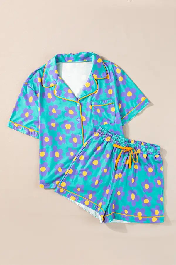 Cozy Floral Print Short Pajama Set