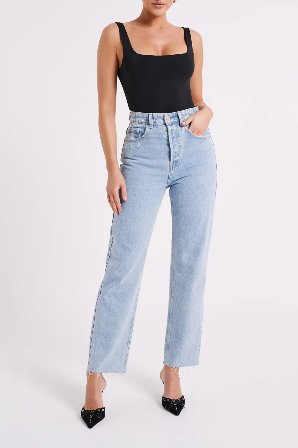 Recycled Nylon Scoop Neck Bodysuit