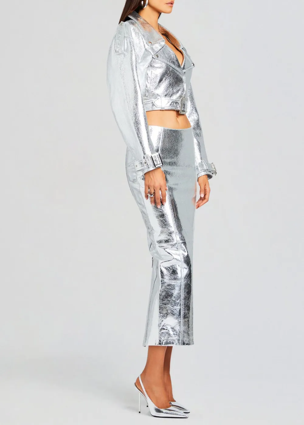 Lapel Buckle Leather Jacket