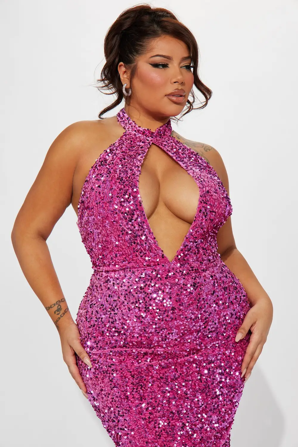 Sarah Sequin Gown - Fuchsia