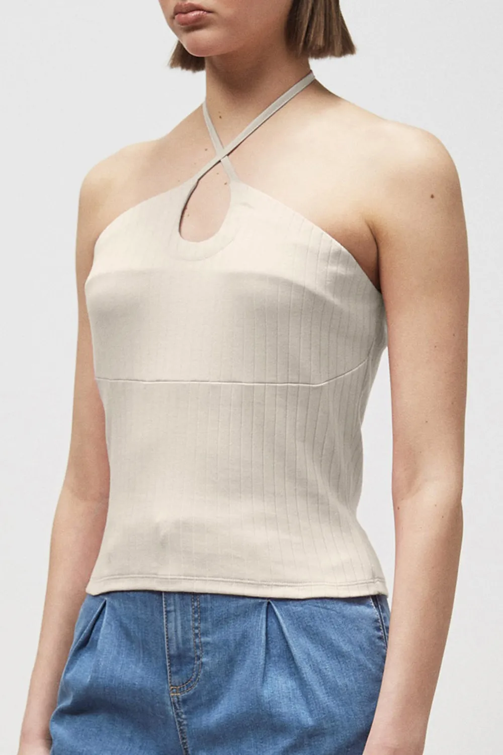 Cotton Halter Neck Cross Neck Vest