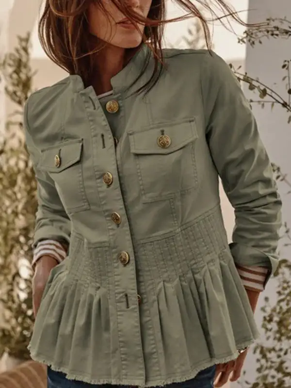 Relaxed Fit Button Front Jacket