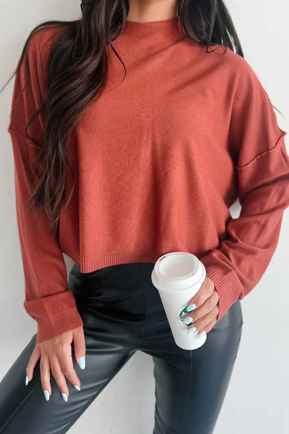 Tabitha Long Sleeve Zenana Top (Rust)