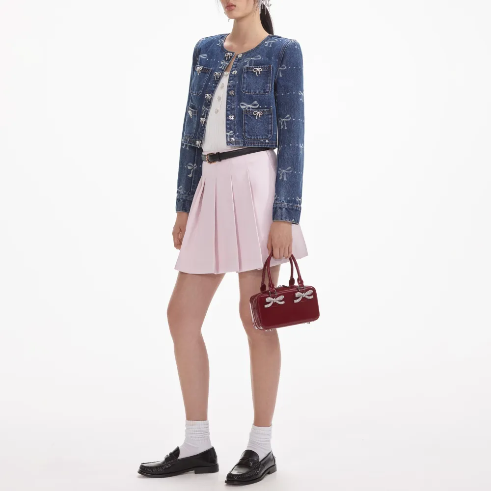 Bow Print Denim Jacket