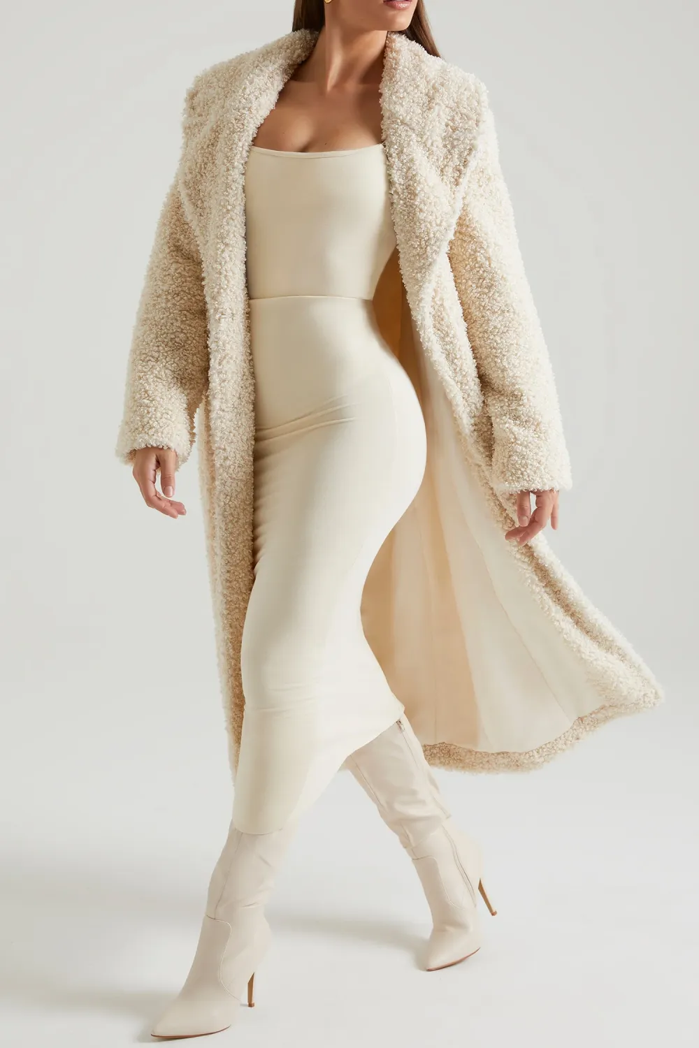 Constant Temperature Lambskin Long Warm Coat