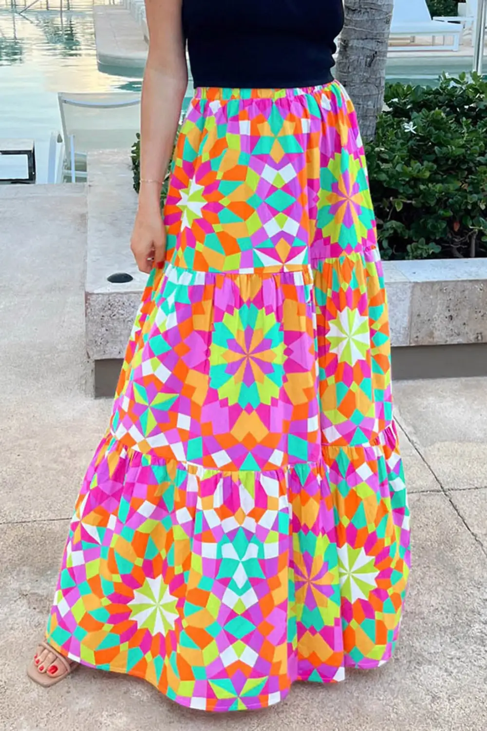 Maxi Floral Abstract Skirt