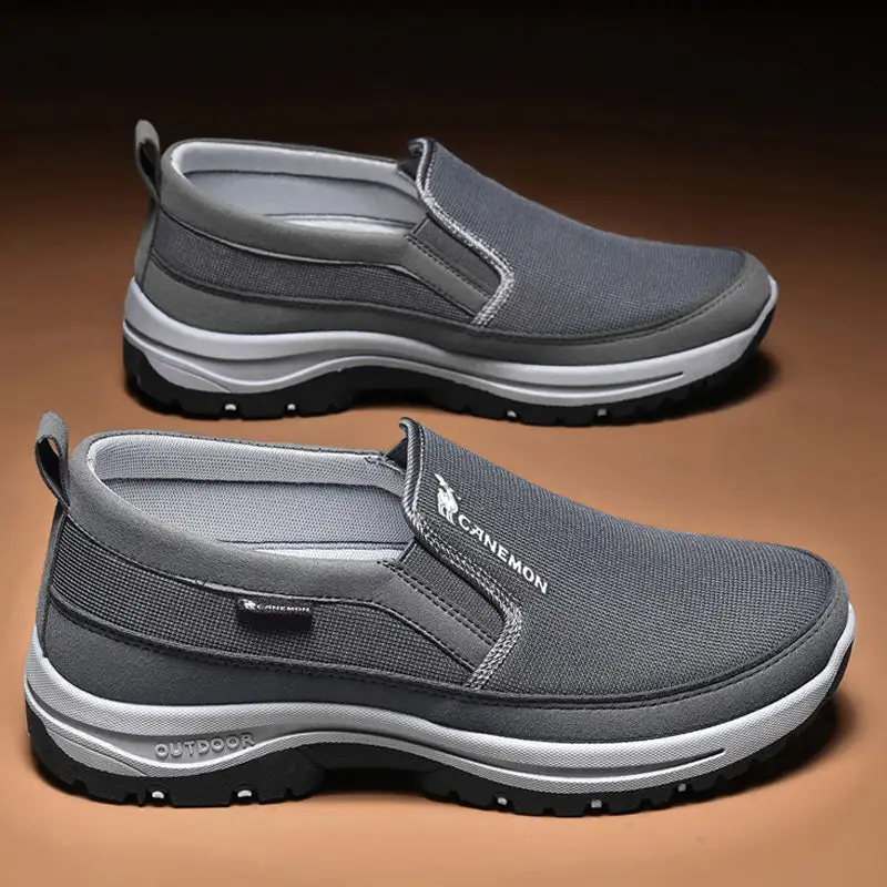 Plus Size Casual Sneakers US 15 Slip-On Walking Shoes Men Breathable Mesh Lightweight Athletic Shoes for Cross-Border Export