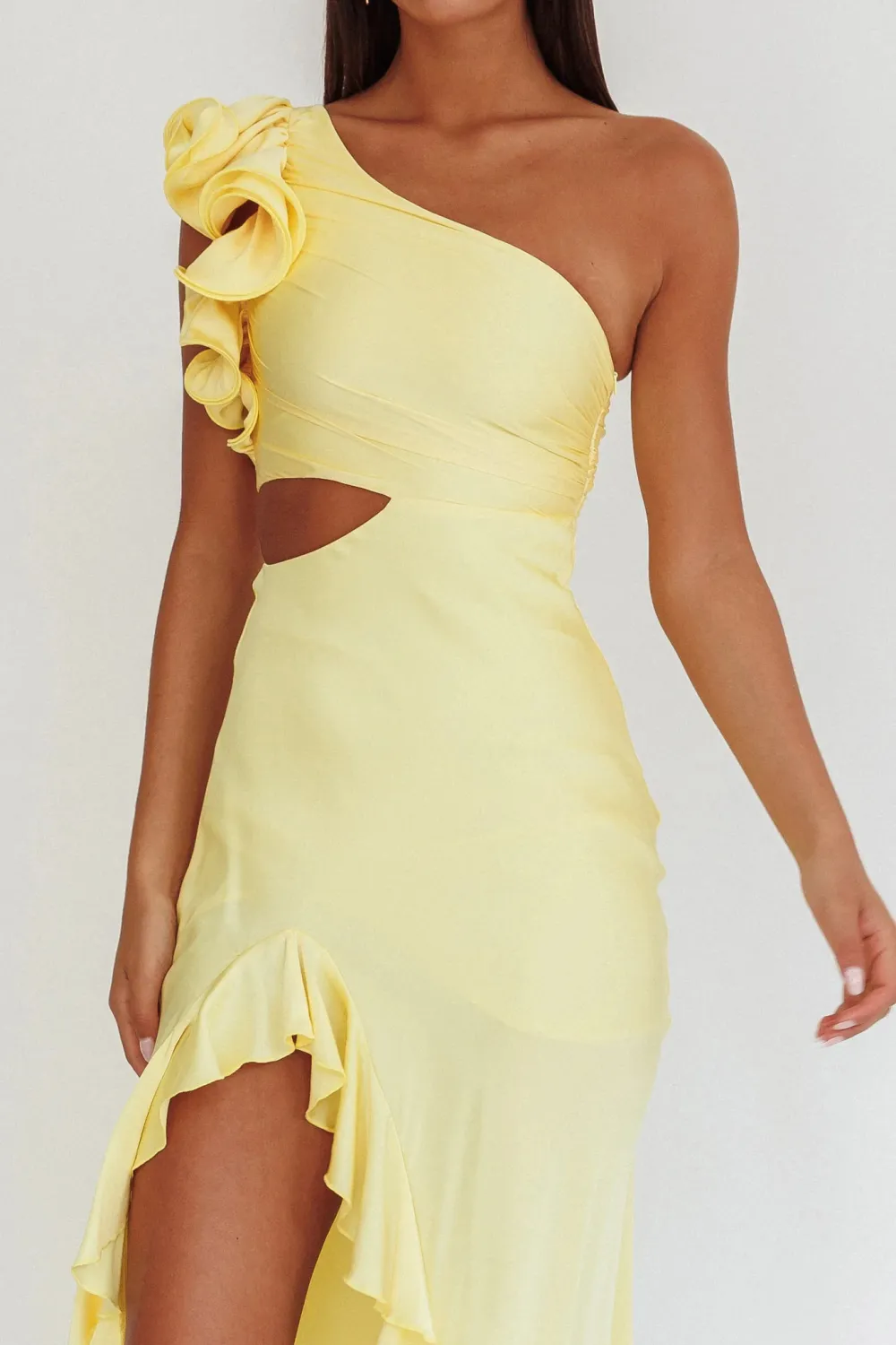 Creative Single-Side Ruffled Artistic Dress
