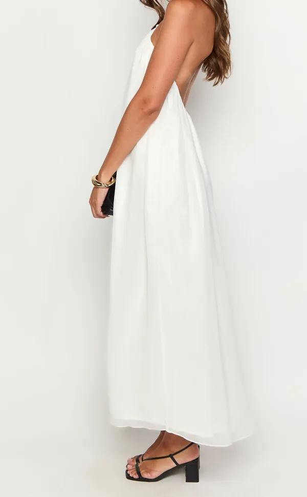 Modern Halter Halter Neck Flowy Maxi Dress
