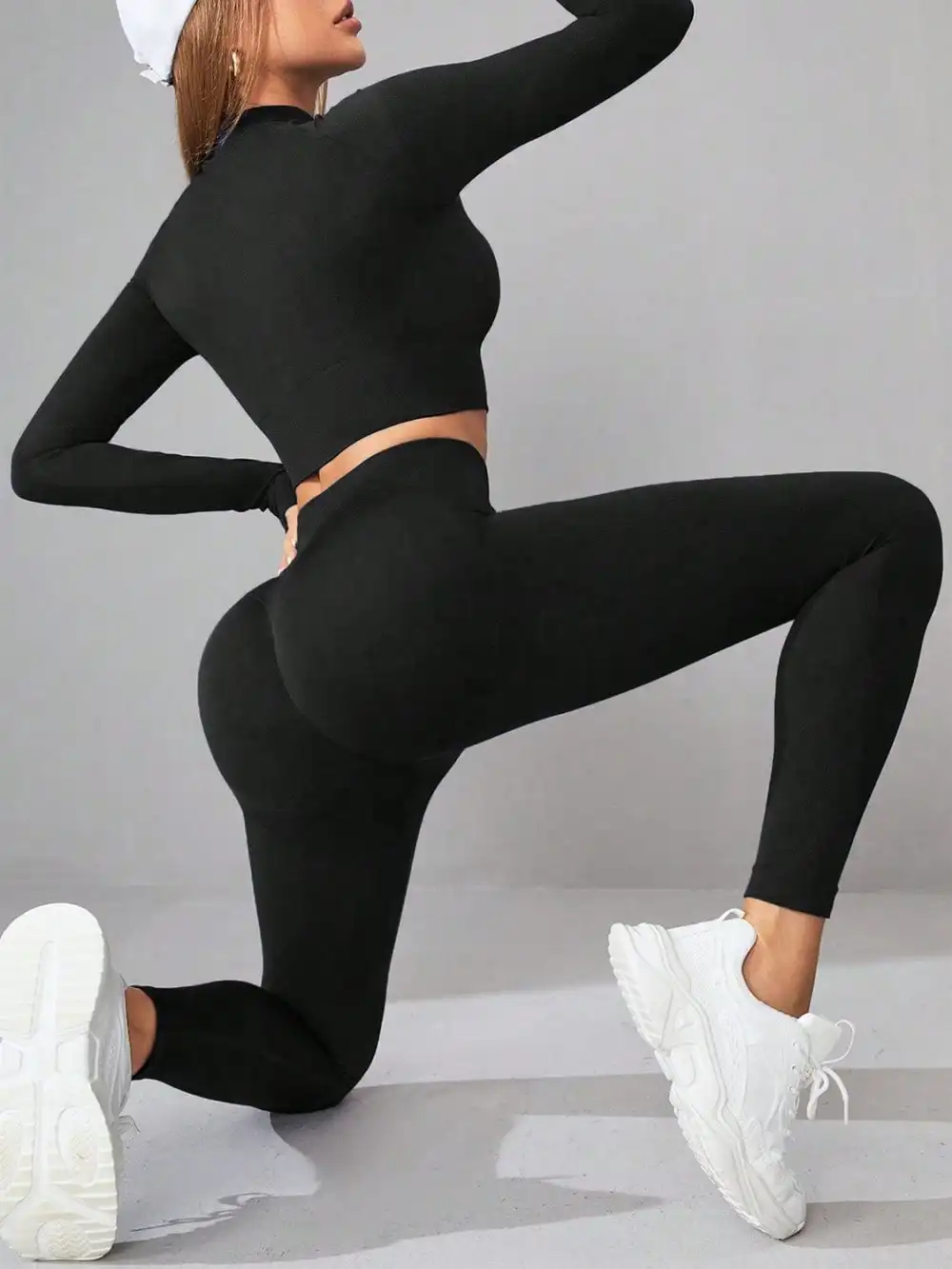 GYPSY-Mock Neck Long Sleeve Top and Leggings Active Set