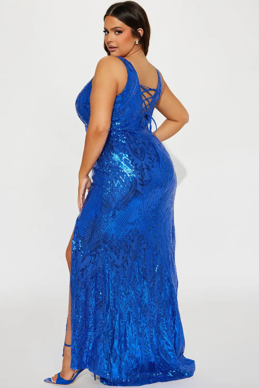 Diva On The Move Sequin Maxi Dress - Royal