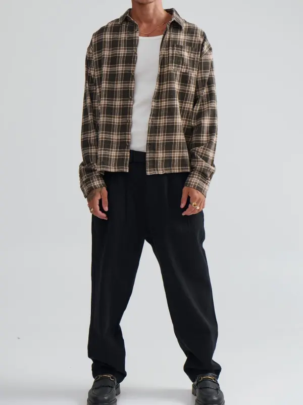 Casual Versatile And Comfortable  Brown Shirt