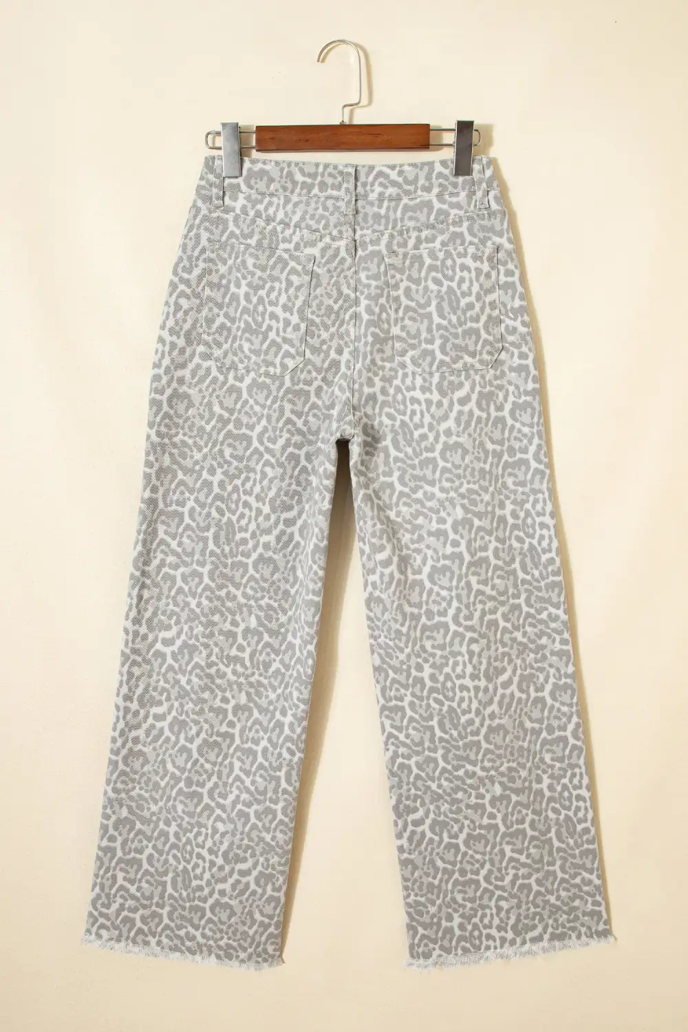 Everyday Wide Leg High Waist Frayed Leopard Jeans
