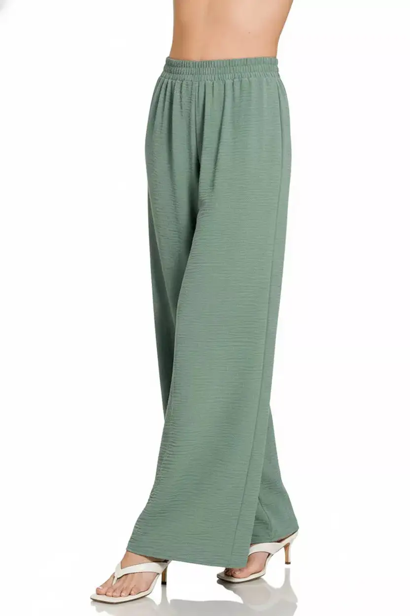 Everyday Woven Airflow Elastic Waistband Pants