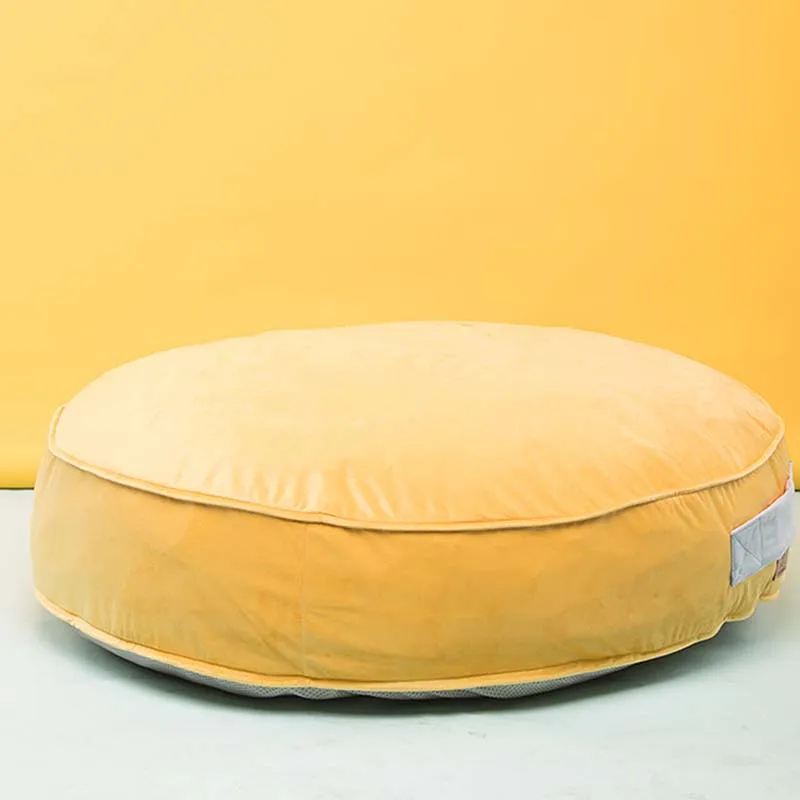 Soft Round Velvet Ice Silk Cooling Dog Bed