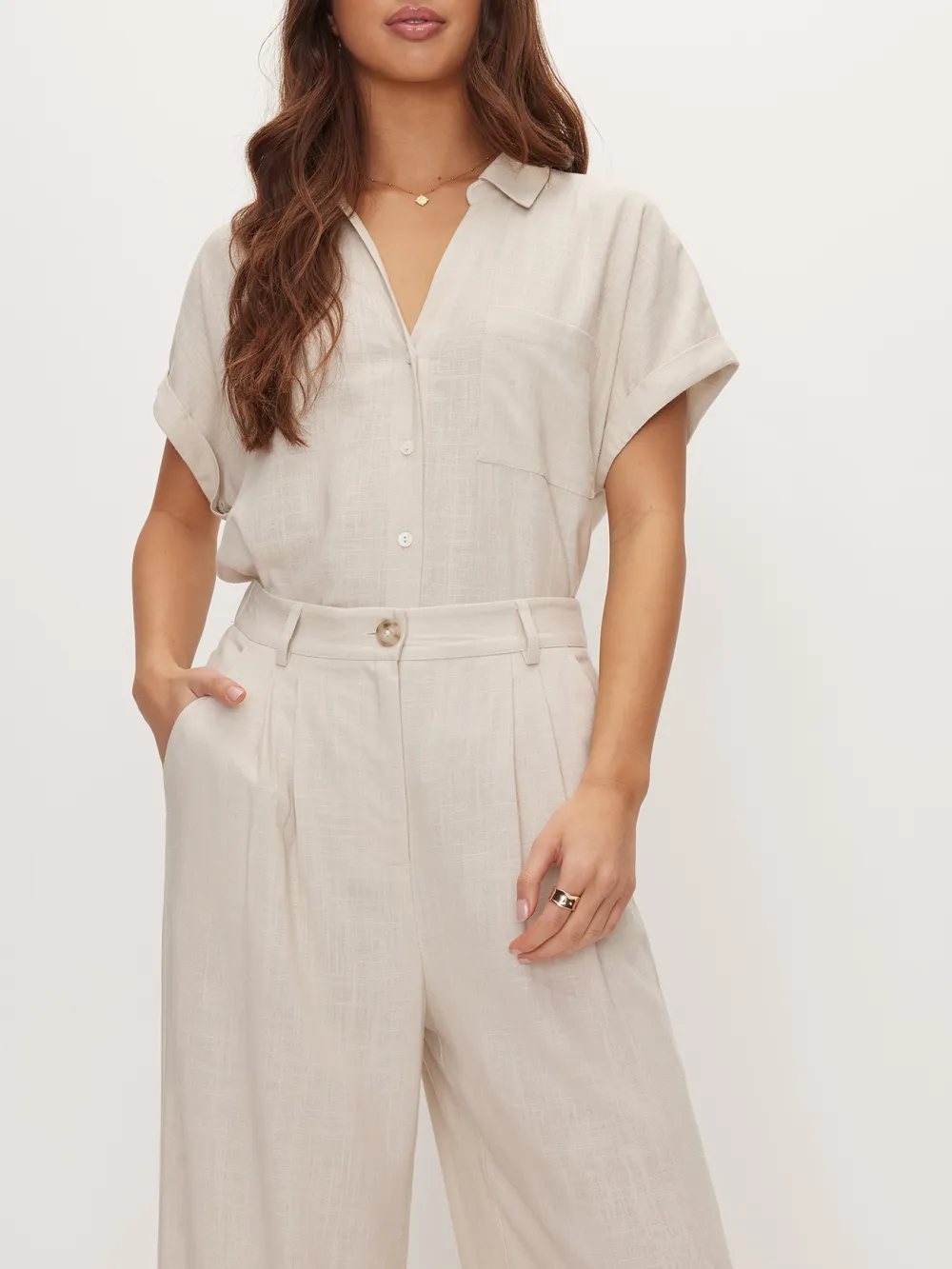 Casual Style Wide Leg Trousers