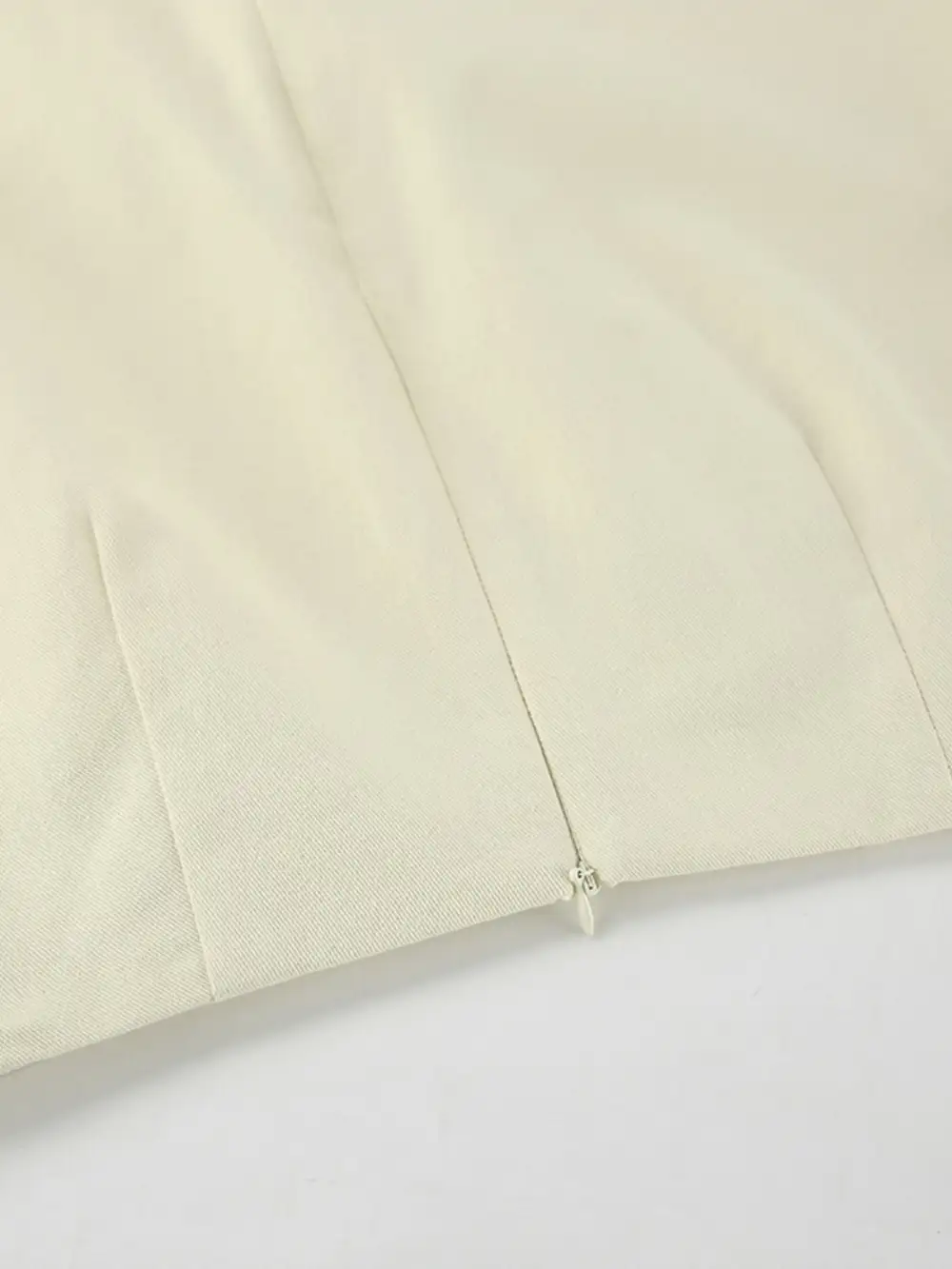Cotton Blend Slit Skirt