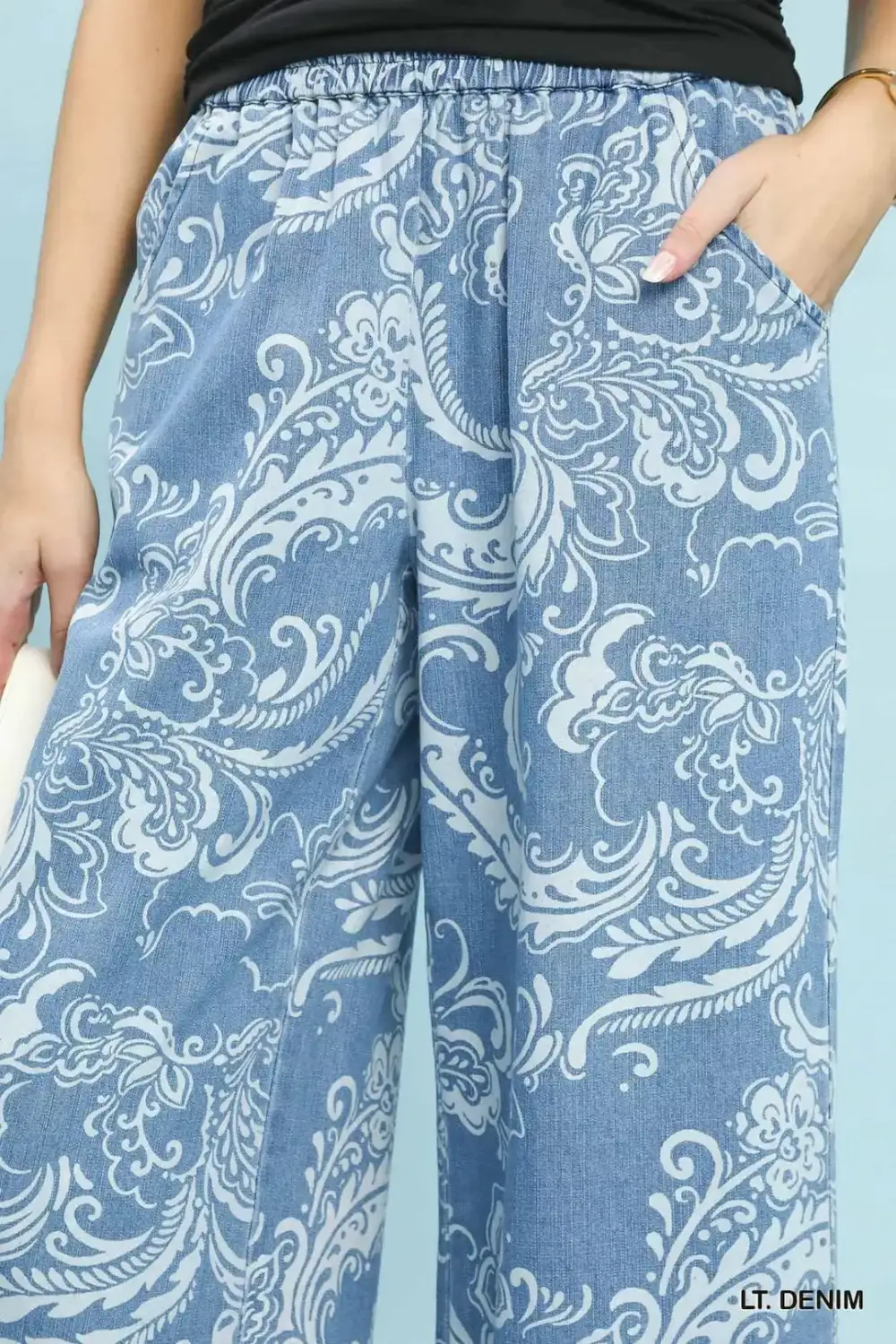 Wash Wide Leg Crop Pants