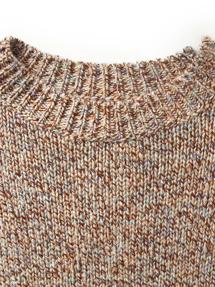 Wool Blend Round Neck Women Sweater