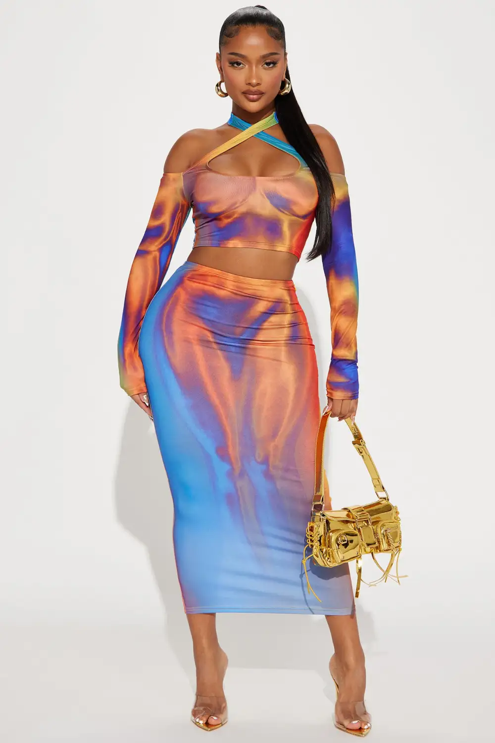 Feeling Heated Skirt Set - Multi Color