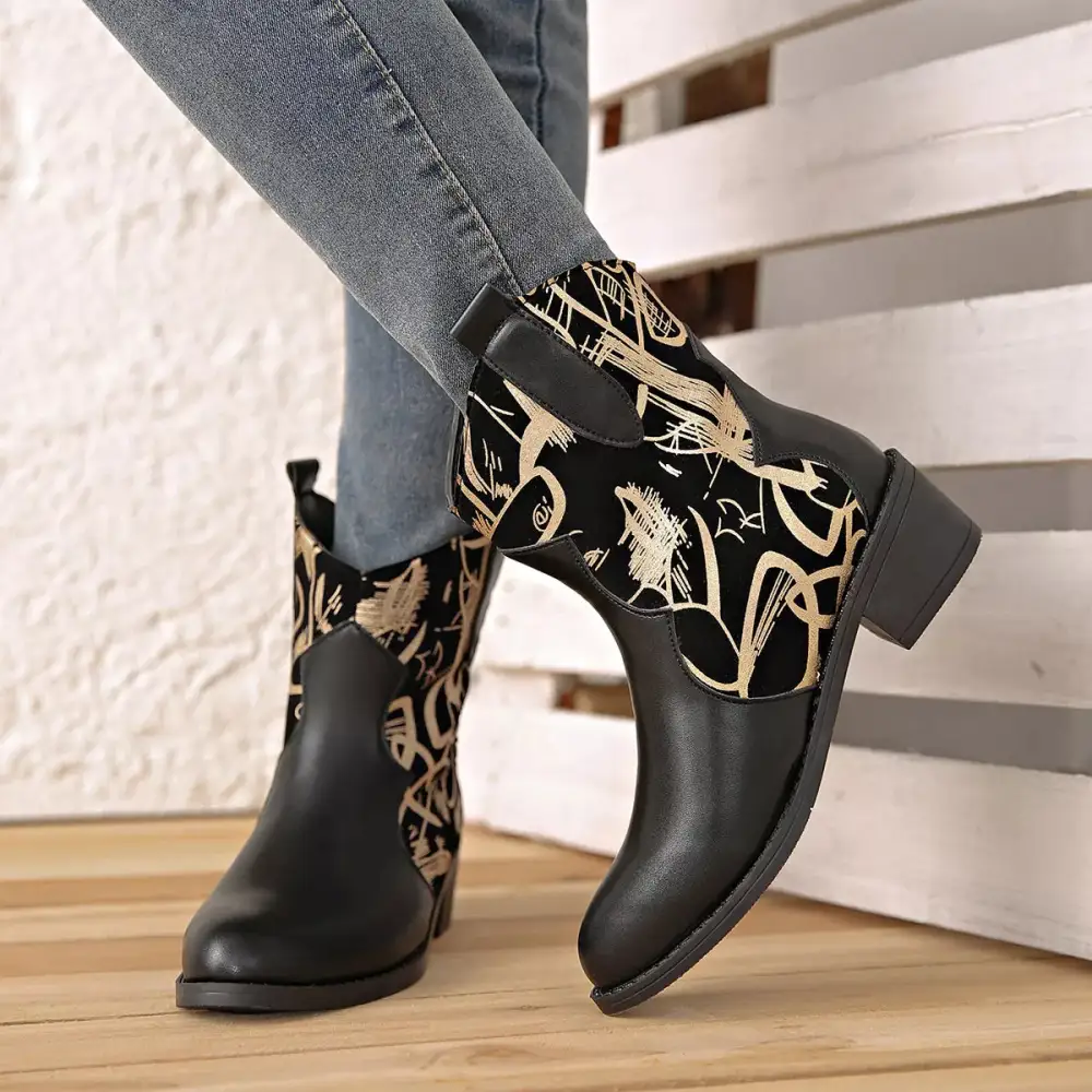 Classic Pointed Toe Block Heel Boots