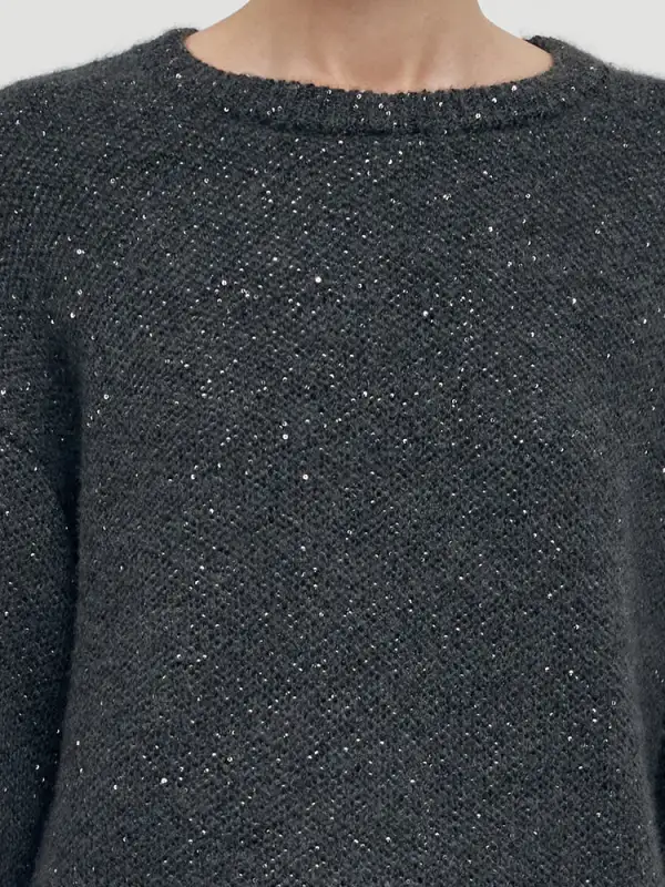 Mohair Wool Blend Sequins Women Sweater