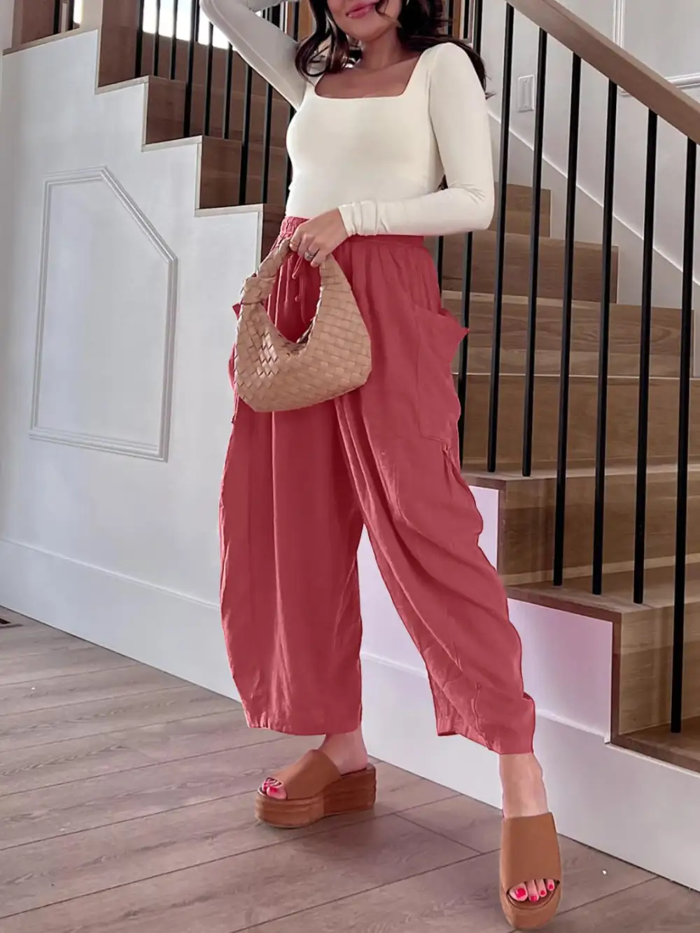 Full Size Wide Leg Pants With Pocket Plus Size