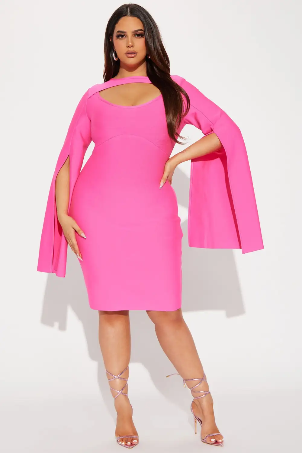 Hong Kong Bandage Midi Dress - Pink