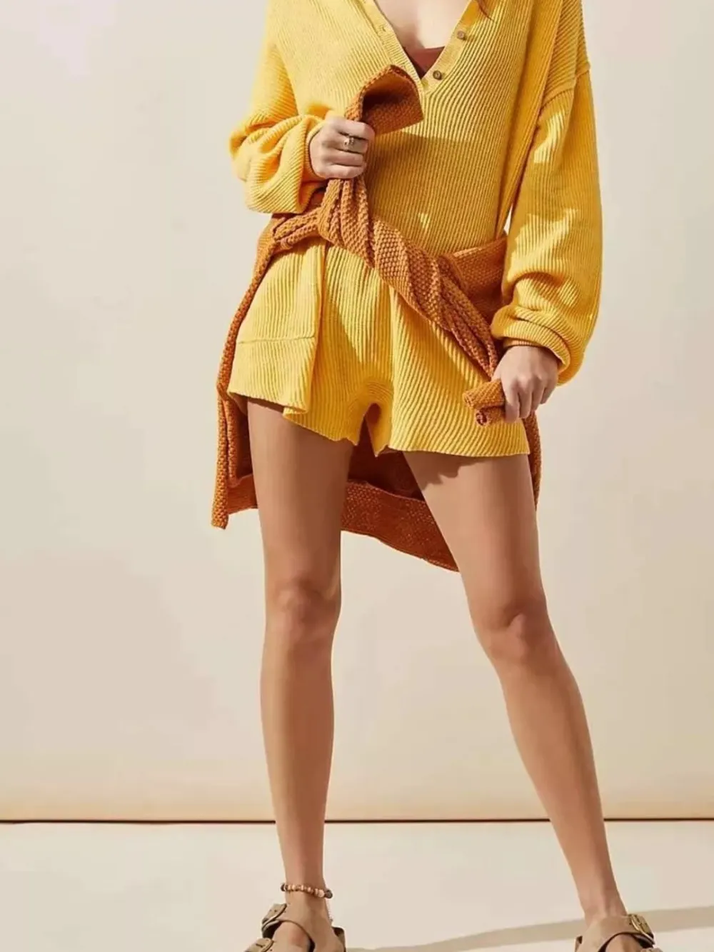 Easygoing Knit Ribbed Romper