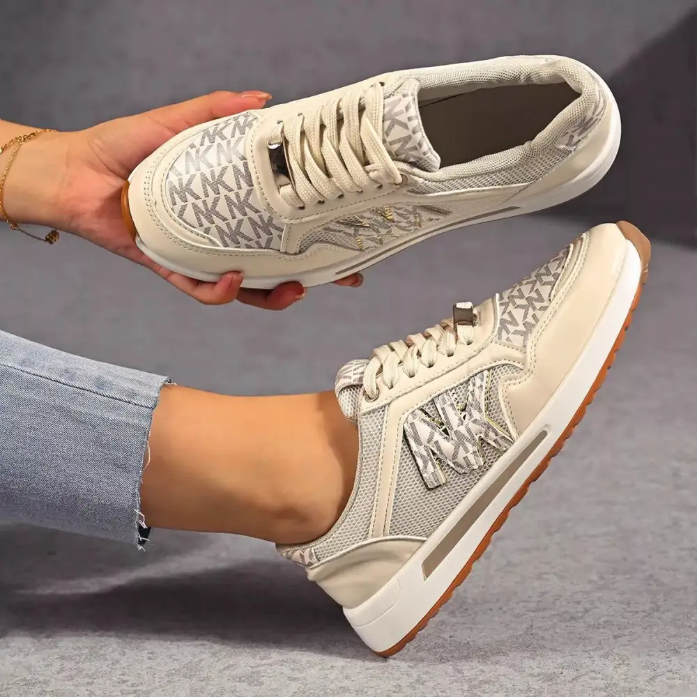 Modern Lace-Up Round Toe Sneakers