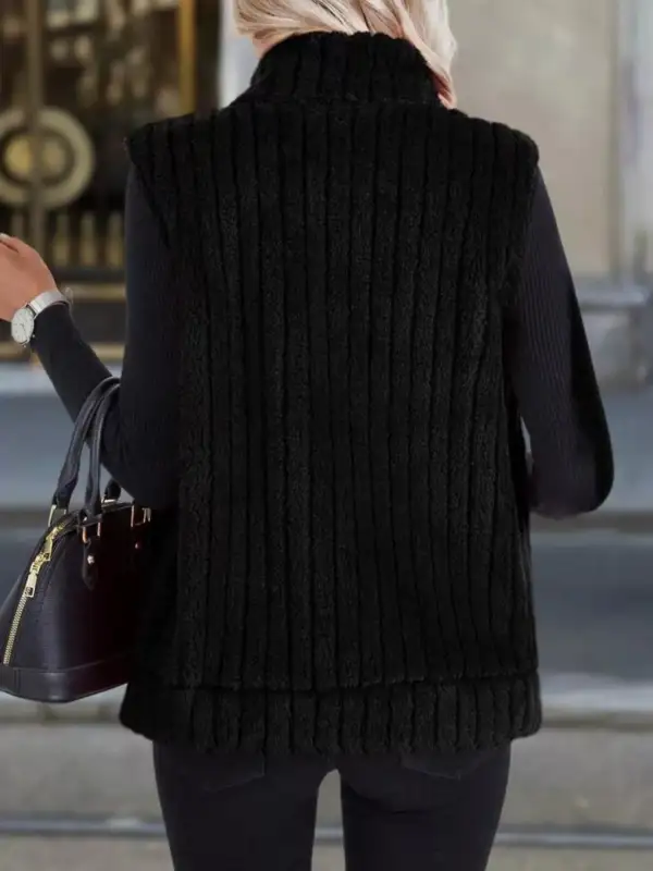 Full Size Fleece Zip-Up Vest