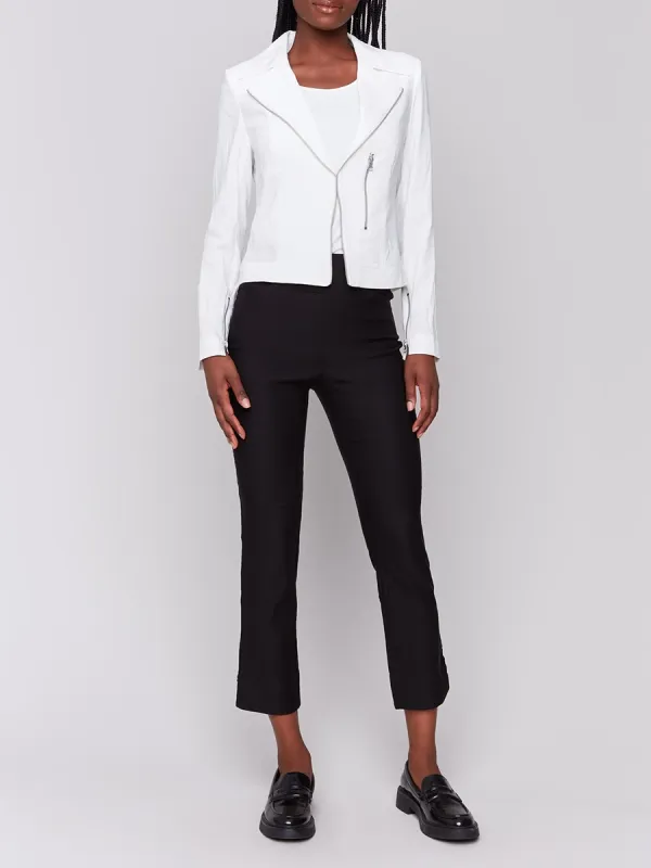 Solid Color Short Proportioned Women's Casual Jacket