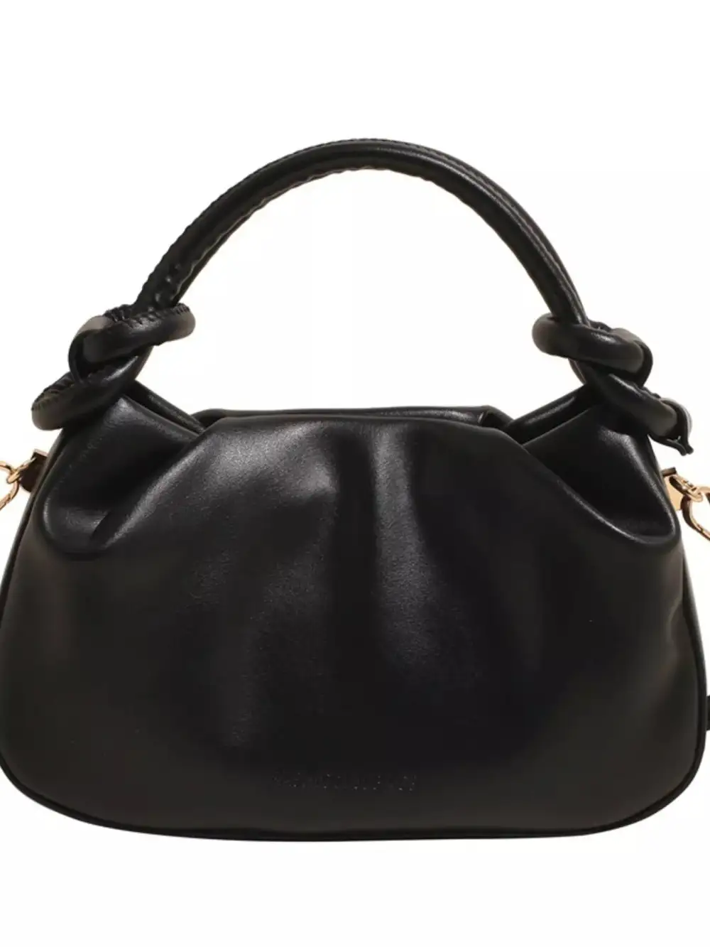 Knot Handle Ruched Crossbody Bag
