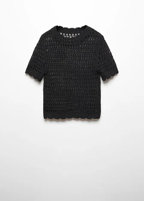 Knitted jumper with openwork details