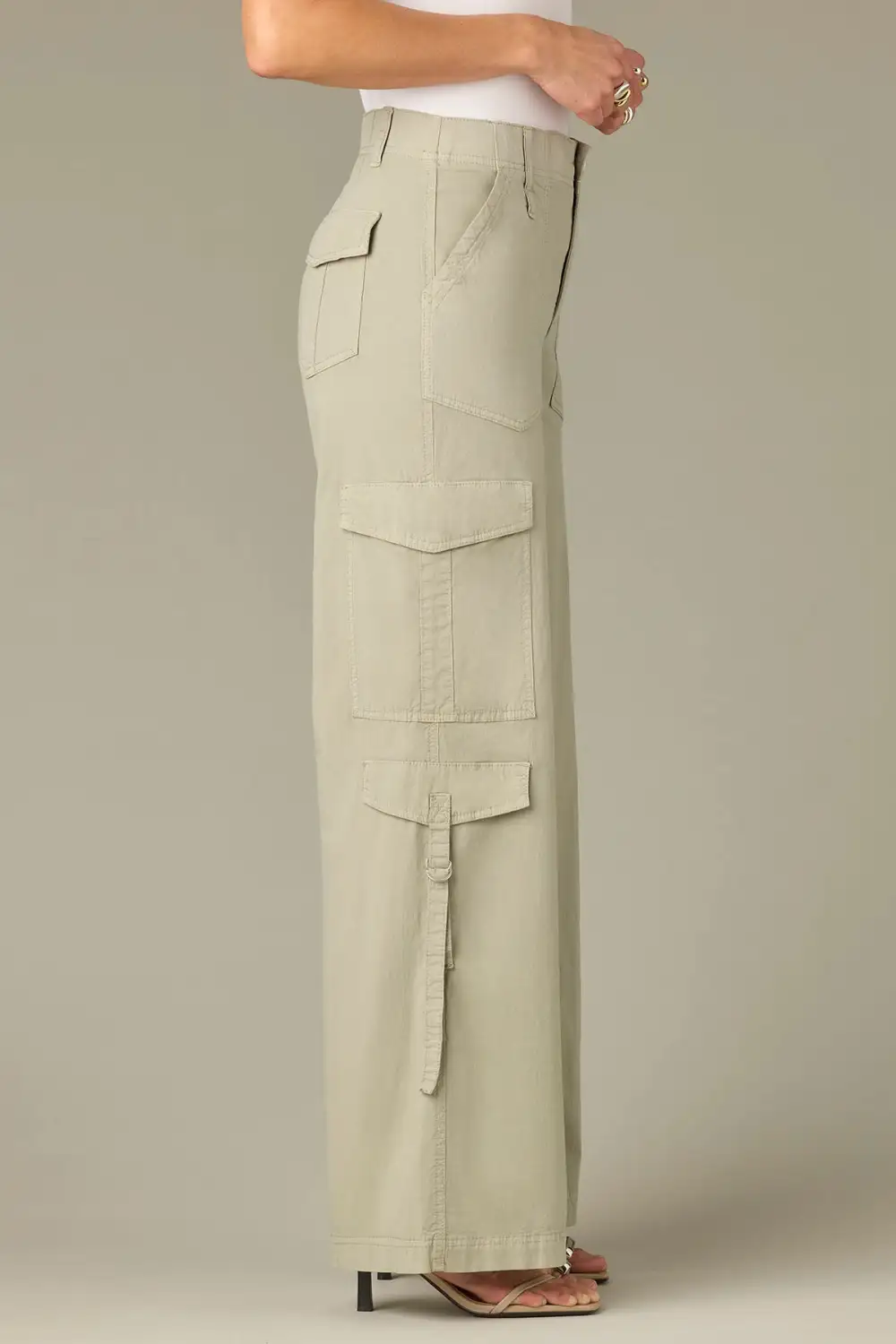 Petite Patch Pocket Utility Wide Leg Utility Pants