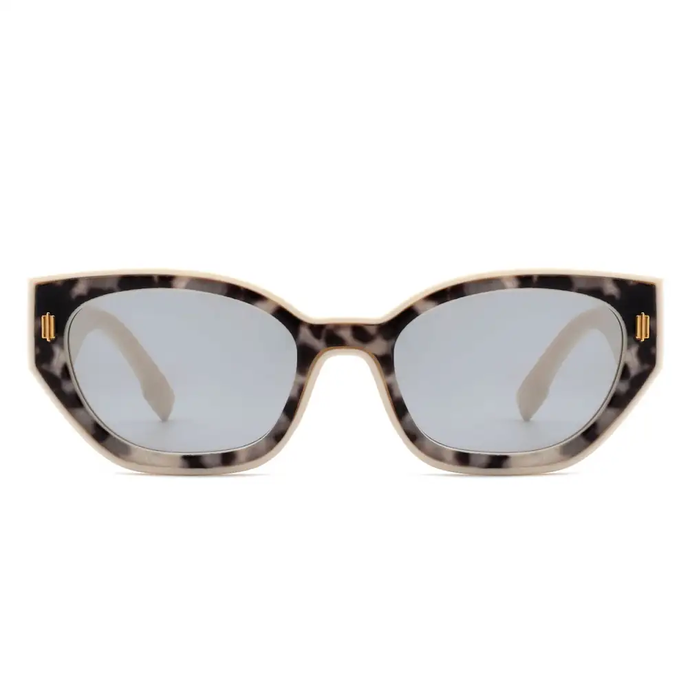 Fuzzy Cat Eye Round Frame Sunglasses