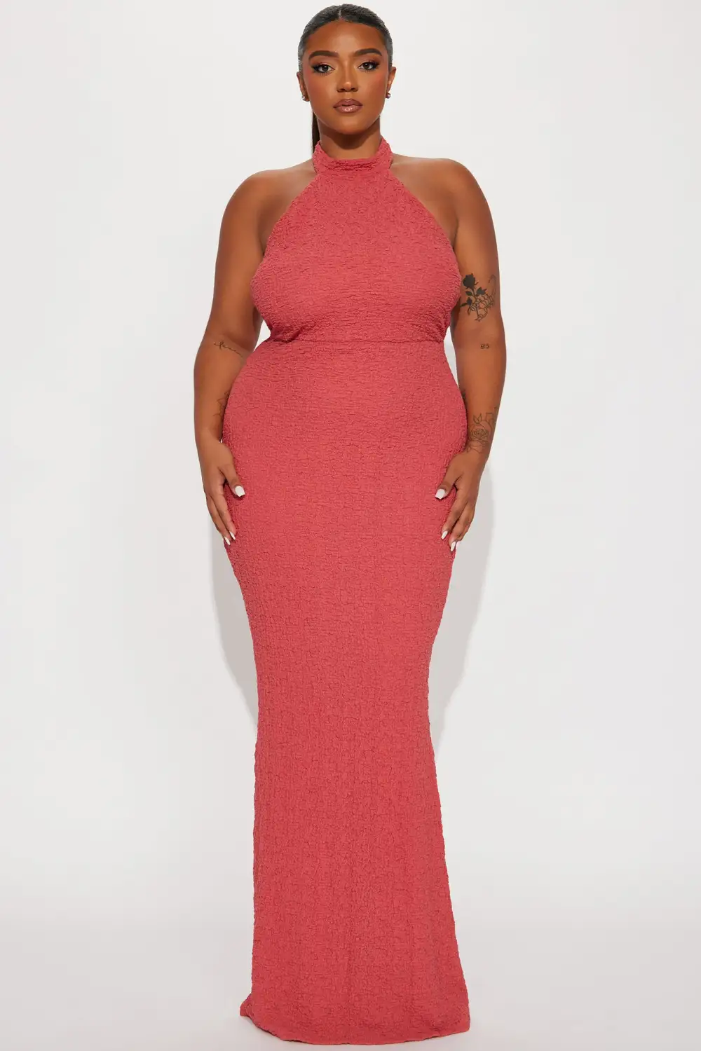 Taelynn Textured Maxi Dress - Marsala
